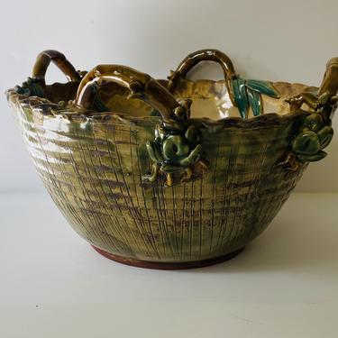 Glazed Bamboo Motif Bowl