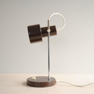 Vintage Brown Metal Adjustable Desk Lamp 