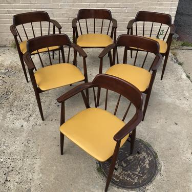 Set of six baumritter dining chairs