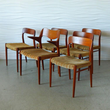 HA-15244 Niels Moller #71 and #55 Teak Dining Chairs