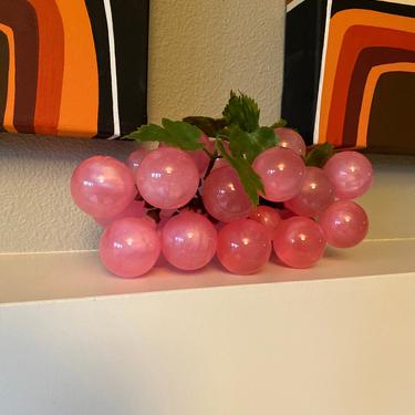 Vintage Mid Century Pink Lucite Grape Cluster 