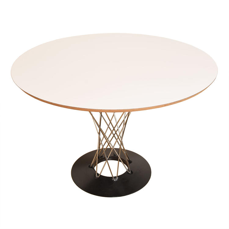 Mid Century Modern White Top Wire Frame Cyclone Table