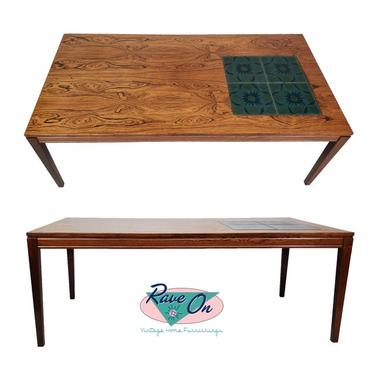 Rosewood Coffee Table w\/ Tile Accent
