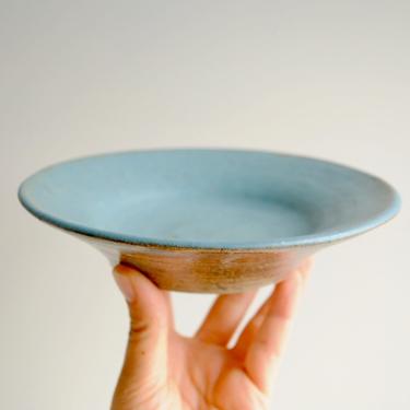 Vintage Turquoise Blue Ceramic Bowl, Handmade Studio Pottery Bowl 