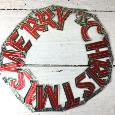 Merry Christmas foil sign - National Tinsel Mfg. Co. - 1960s vintage new in package 