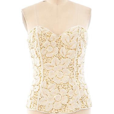 Ivory Pearl Beaded Bustier