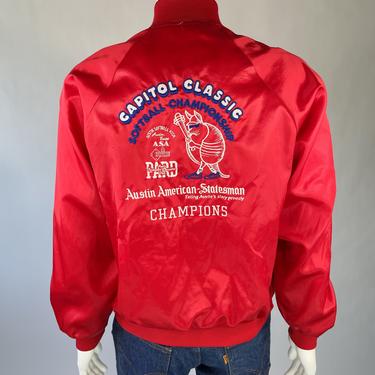 Cool Armadillo 1980's Capitol Classic Red Satin Starter Jacket