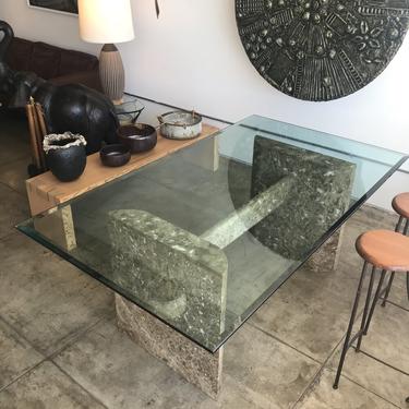 Dining Table with Architectural Marble Base