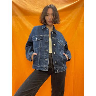 90s Guess Jeans Dark Wash Denim Jacket - Excellent Condition 