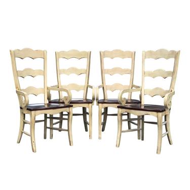 Set of 4 Hooker Furniture French Country Vineyard Ladderback Armchairs 