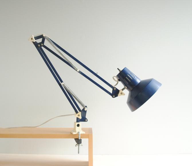 Vintage Desk Lamp Blue Adjustable, Adjustable Desk Lamp Clamp