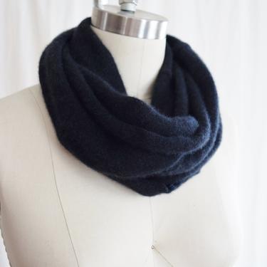 Upcycled Cashmere Neckwarmer in Charcoal | Handmade | Infinity Scarf | Buff 