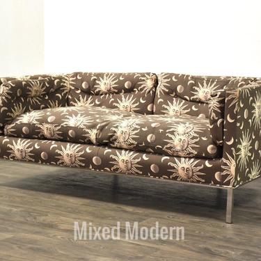 Modern Chrome Loveseat Sofa 