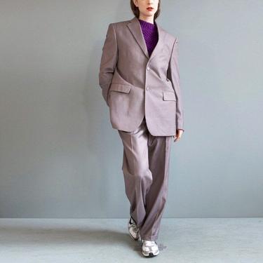 pinstripe gray suit blazer pants / boyfriend tomboy suit / medium size 