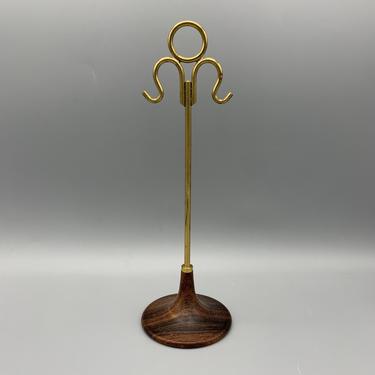Vintage rosewood and brass jewelry holder 