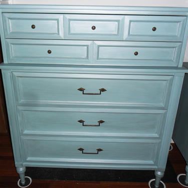 Sold ** Tiffany Blue Dresser/Bureau/Chest/Changing Table 