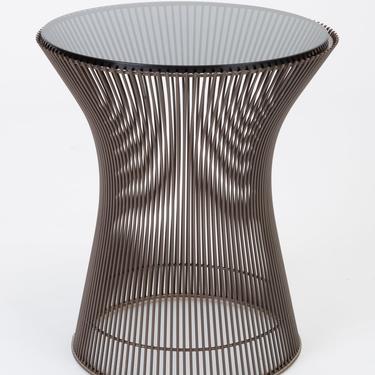 Warren Platner for Knoll Bronze Side Table with Smoked Glass Top