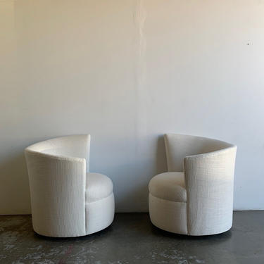 Pair 1980s swivel chairs- pair 