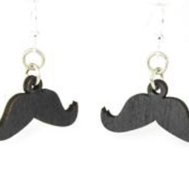 Mustaches - Laser Cut Wood Earrings from Sustainable Resources 
