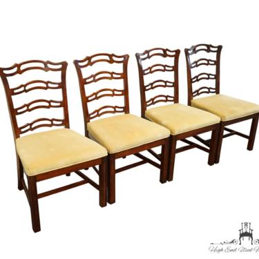 Set of 4 BERNHARDT FURNITURE Solid Mahogany Traditional Style Ladderback Dining Side Chairs 238-511 