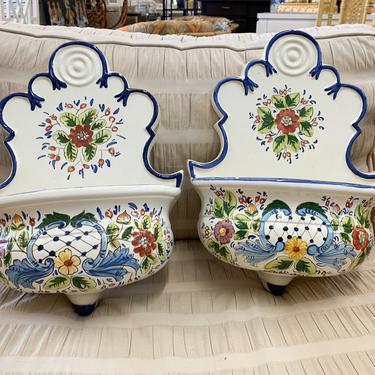 Pair of Gumps Floral Sconces - Made in Italy