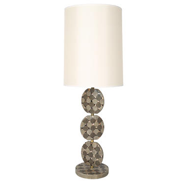 Sculptural Table Lamp in Shagreen and Horn with Brass Fittings 1980s