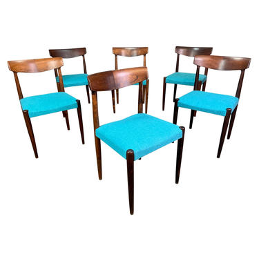 Set of Six Vintage Mid Century Danish Modern Rosewood Dining Chairs Model #343 by Knud Faerch for Slagelse Møbelfabrik 