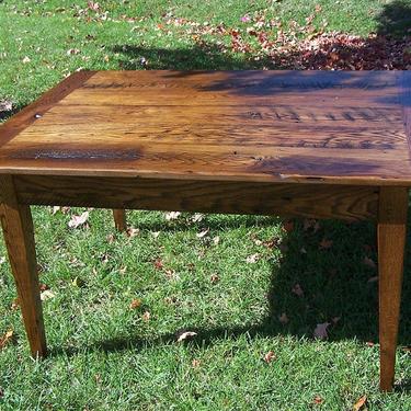 Free Shipping - Solid Oak Rustic French Country Farm Table from Vintage Reclaimed Antique Wood 