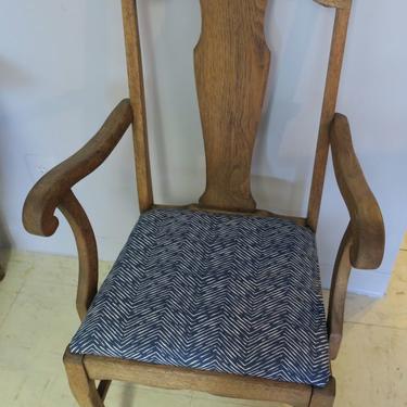 Chair with blue/white cushion - $55