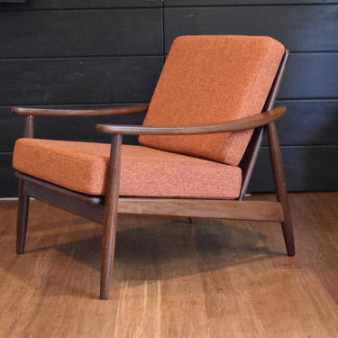Newly-restored Afromosia teak mid-century lounge chair, circa 1960s 