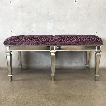 Mirrored Sitting Bench with New Upholstery