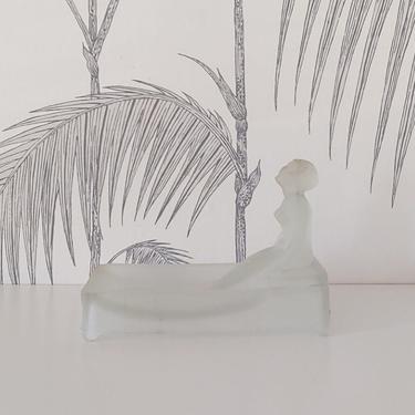 Vintage Dish, Art Deco Period, Frosted Glass, Nude Woman, circa 30's 