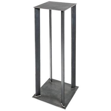 Artist Made Industrial Steel Pedestal Stand by Robert Koch, USA, 2018