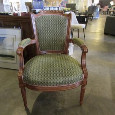 LOUIS XVI STYLE ARM CHAIR IN BRUNSCHWIG AND FILS FABRIC