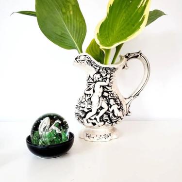 Vintage Ceramic Cherubs Pitcher Vase 