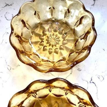 Vintage Yellow Pressed Glass Bowl by LeChalet