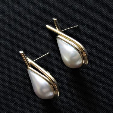 14kt PDB Mabe Pearl Earrings. Exquisite Peter Brams Designs 