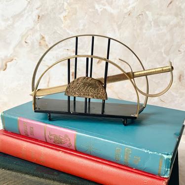 Mail Holder, Matching Letter Opener, Mail Sorter, Mid Century, Office, Home Decor 