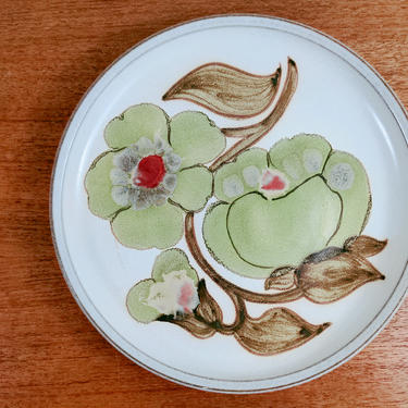 Vintage Denby Troubadour | Bread Plate(s) | Hand Painted | Magnolia Flowers Leaves 