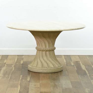 Italian Marble Style Round Dining Table (2 Pcs)