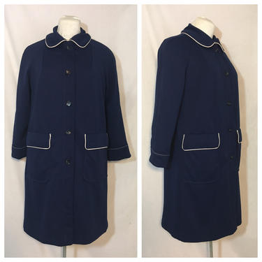 Vintage 1960’s Navy Blue Polyester Coat 