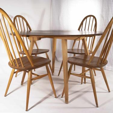 Ercol round drop-leaf Table with 4 Chairs