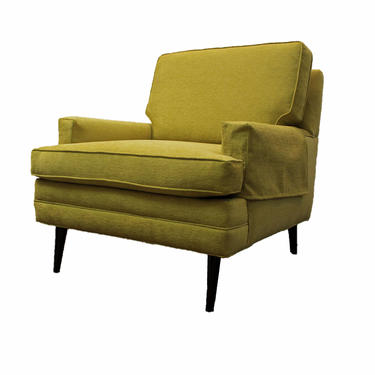 Mid Century Lounge Chair Danish Modern Thayer Coggin Style Pencil Leg Club Chair 