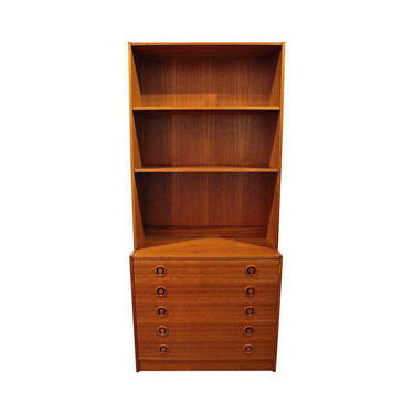 Mid-Century Danish Modern Teak Bookcase Dresser 