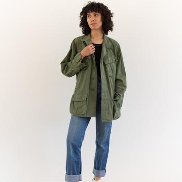 Vintage Olive Green Ripstop Jungle Jacket | Army Military | M | 