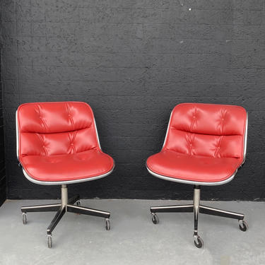 1977 Knoll Charles Pollock Executive Chairs in Oxblood Leather