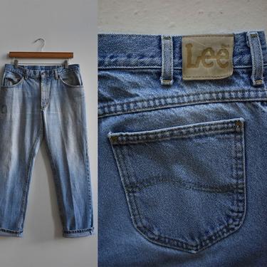 Vintage Lee Jeans / Vintage Denim / Vintage Jeans 34x29 / Vintage Light Wash Denim / Vintage Lee Jeans / Broken In Jeans / Broken In Denim 