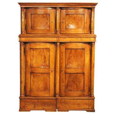10409 Antique Danish Elmwood Four Door Hat Cabinet, circa 1840