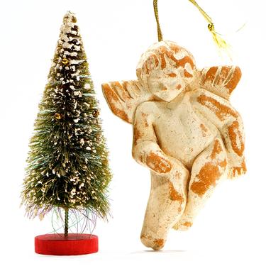 VINTAGE: LARGE Paper Plaster Angel Ornament - Tree Ornament - SKU 15-400-00007969 