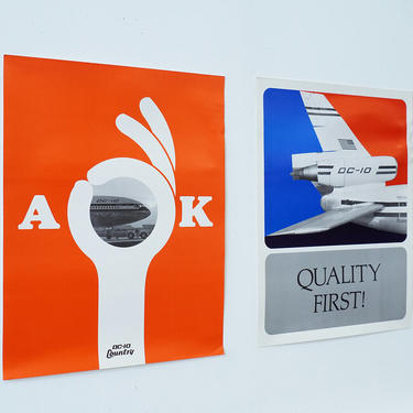 Vintage 1970's-80's Boeing Quality First Graphic Posters